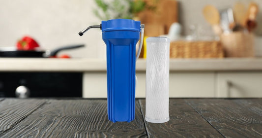 Just Water filter kit displayed on kitchen table