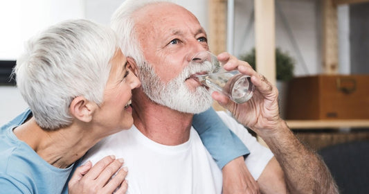 Couple over the age of 50 staying hydrated