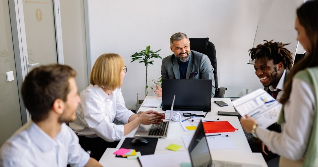 Engaged employees during work meeting