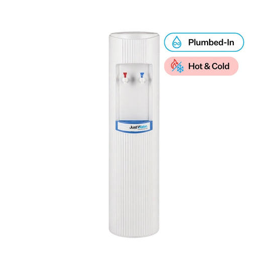 White PVC Plumbed-In Hot & Cold Water Cooler