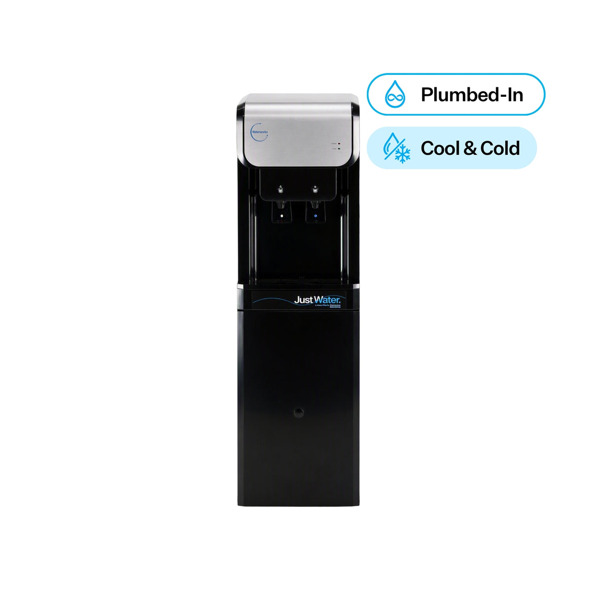 Black & silver Cool & Cold Plumbed-In Water Cooler